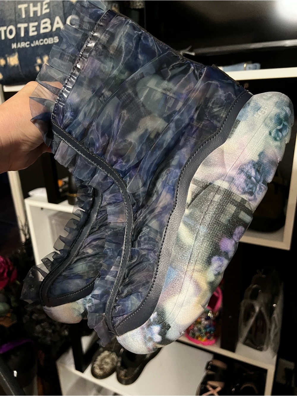 UGG x Callina Strada Women's Navy and Multicolor Floral ruffle boots